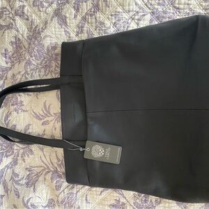 Vince Camuto black leather tote (NWT)
